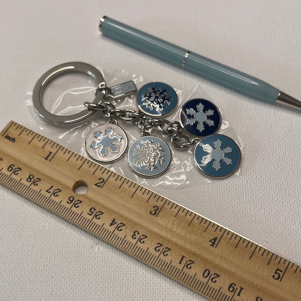 Coach Silver and Blue Snowflake Keychain with a Blue Coach Pen - Picture 3 of 4
